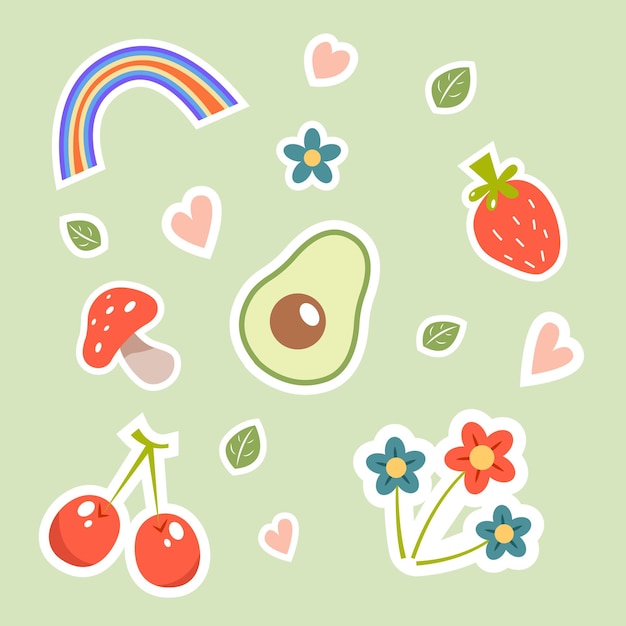 Aufkleber-Set kawaii