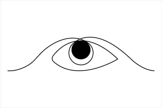 Auge kontinuierliche Ein-Linie-Kunst-Zeichnung von isolierten Umriss-Vektor-Illustration