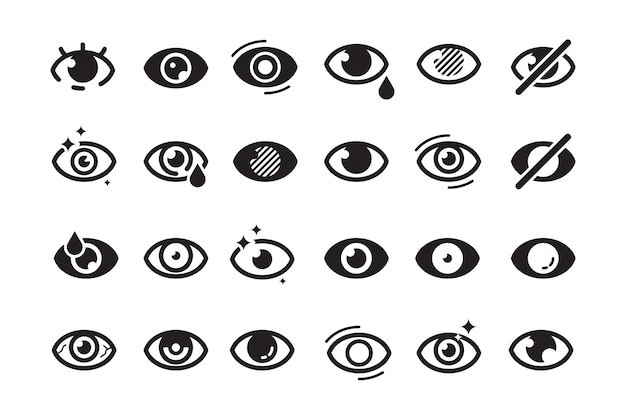 Augensymbole. geschlossene öffnung auge menschliche teile optische medizinische gesundheitsversorgung schlaflosigkeit katarakt gut aussehende vision symbole