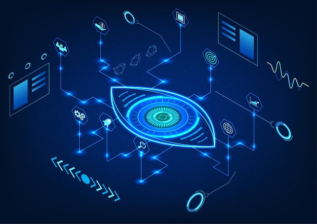 Augentechnologie mit intelligenter Technologie Bezieht sich auf die Suche nach Fehlern im Geschäft oder in der Arbeit