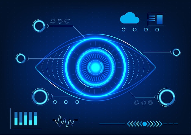 Vektor augentechnologie mit scanning-technologie-informationen bezieht sich auf den einsatz von technologie