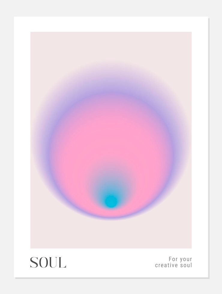Vektor aura gradient y2k rundes poster futurismus vektorkunst-set retro-synth-welle rave dampfwelle hintergrund schwarz lila rosa blau gelb farben drucken von tapeten web-vorlage
