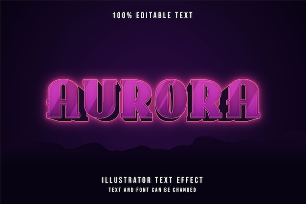 Aurora, 3d bearbeitbarer texteffekt.