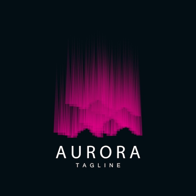 Aurora, Logo, Einfaches Design, Erstaunlich, Natürliche Landschaft, Von, Aurora, Vektor, Symbol, Schablone, Illustration