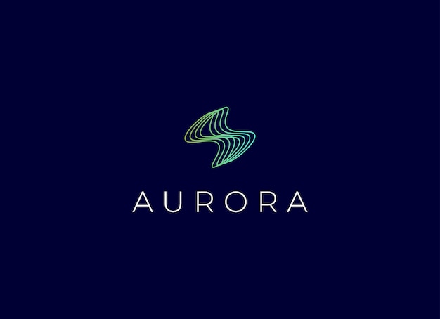 Aurora Northern Logo Design Licht des Aurora-Vektors