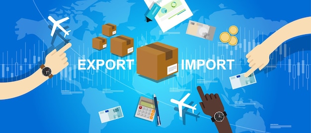Ausfuhr, Import, Welthandel, Weltmarktkarte, Internationale