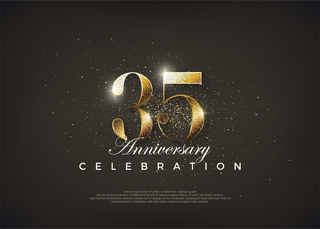 Ausgefallene Nummer 35, um den 35. Geburtstag zu feiern. Premium-Vektor für Poster, Banner, Feiergrüße