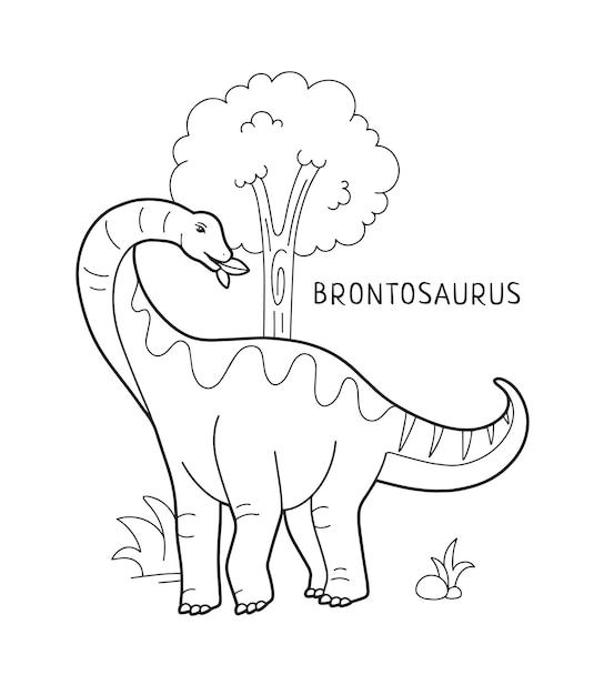 Vektor ausmalbilder brontosaurus-dinosaurier für kinder