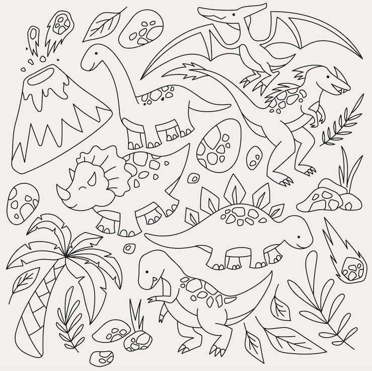 Ausmalbilder für Dinosaurier
