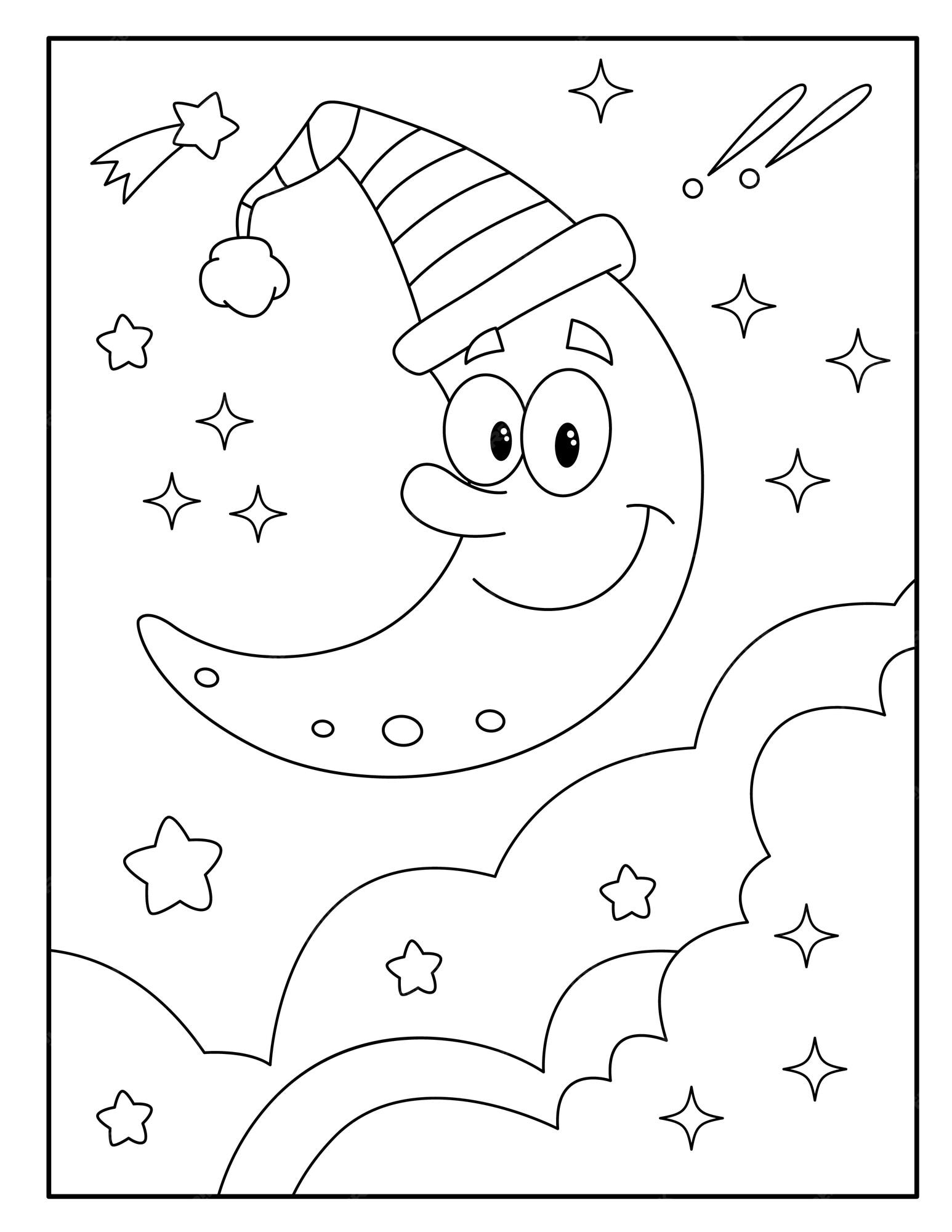 Mondmagie auf Papier: Ausmalbilder Mond für kleine und große Künstler