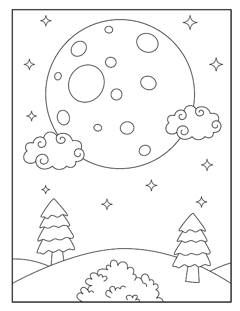 Mondmagie auf Papier: Ausmalbilder Mond für kleine und große Künstler