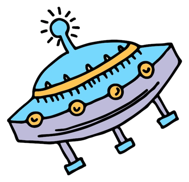 Außerirdisches schiffssymbol ufo-doodle galaxy-raumschiff