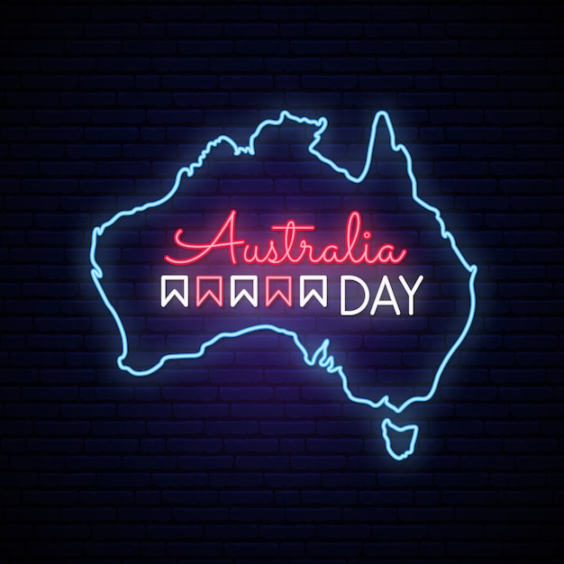 Australia day neon-karte.