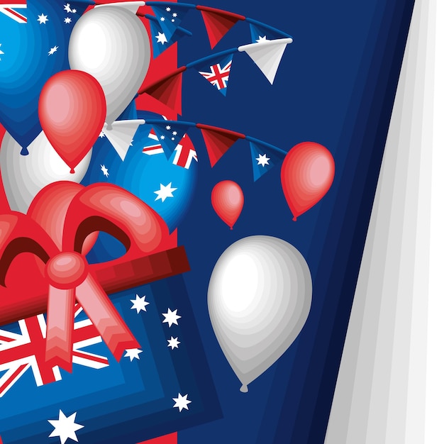 Australien flaggen und ballons