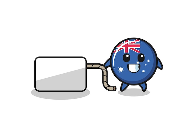 Australien-flaggenkarikatur zieht ein nettes design der fahne