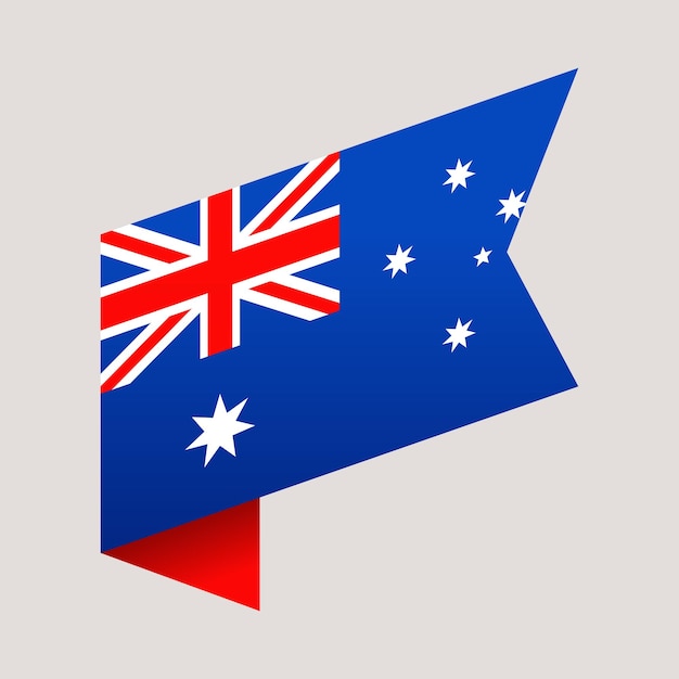 Australische Eckflagge Vektorillustration Nationalflagge isoliert auf hellem Hintergrund