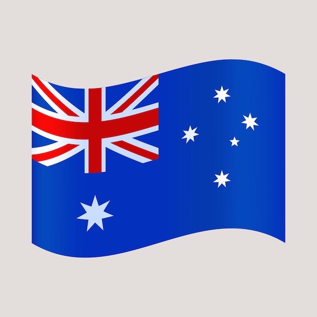 australische Wellenflagge Vektorillustration Nationalflagge isoliert auf hellem Hintergrund