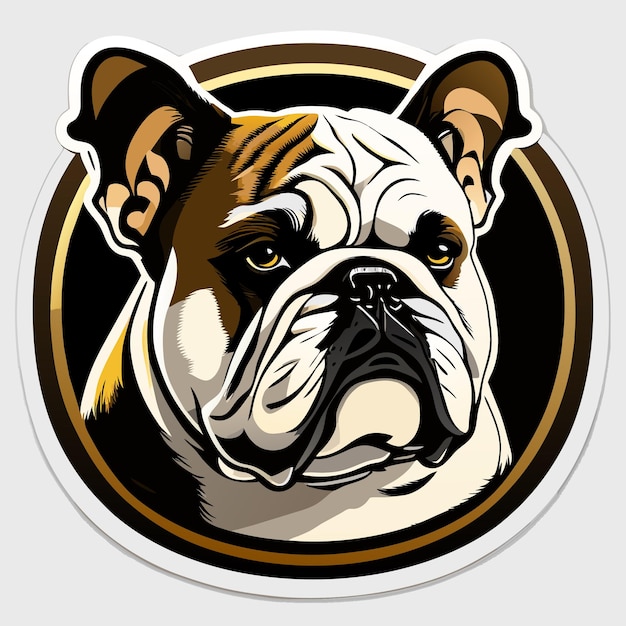 Vektor australischer bulldog handgezeichneter cartoon-sticker-ikon-konzept isolierte illustration