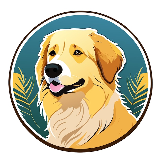 Vektor australischer retriever hund handgezeichnetes cartoon-aufkleber-symbol-konzept isolierte illustration