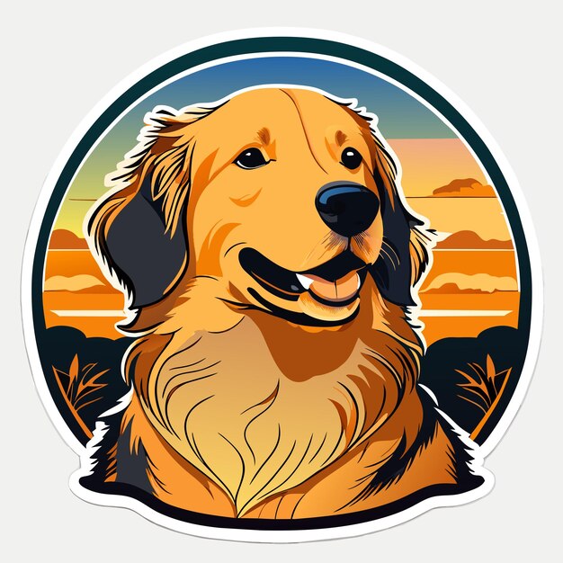 Vektor australischer retriever hund handgezeichnetes cartoon-aufkleber-symbol-konzept isolierte illustration