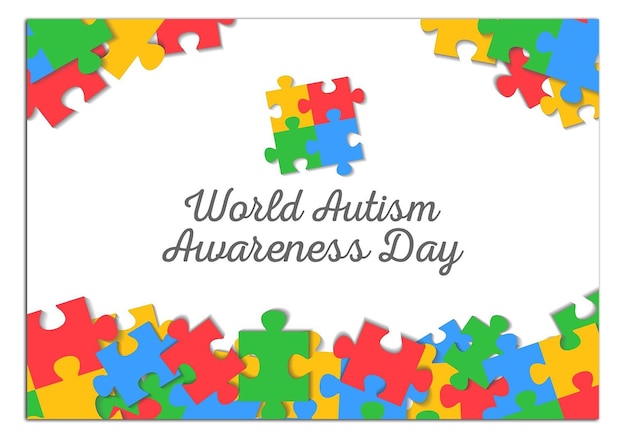 Vektor autism awareness children poster
