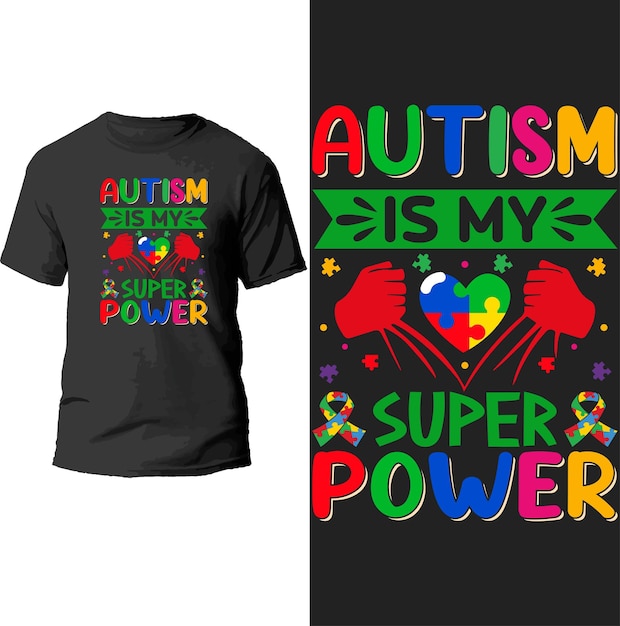 Vektor autismus ist mein superpower-t-shirt-design.