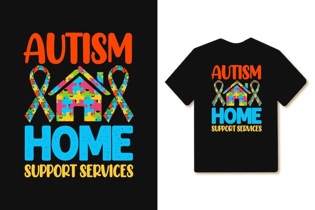 Autismus-Typografie-Schriftzug für T-Shirt-Design