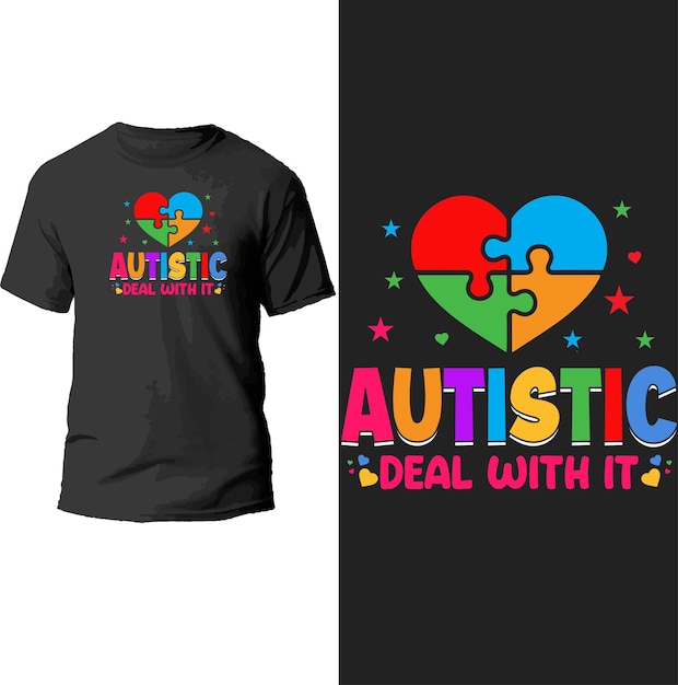 Vektor autistischer deal mit t-shirt-design.