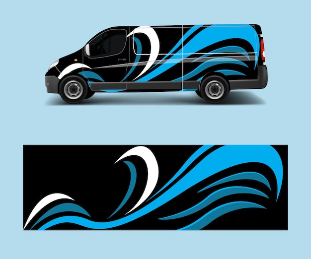 Vektor auto-aufkleber-van-designs vorlagenvektor für wrap-designs