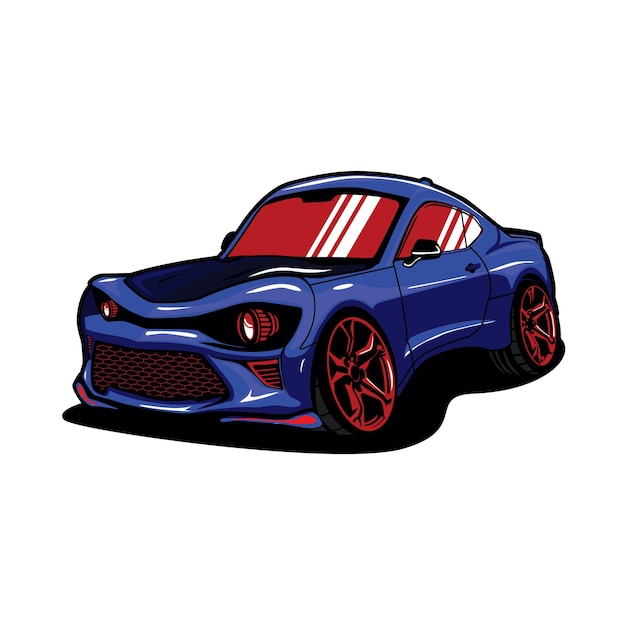 Auto Cartoon blaue Farbe