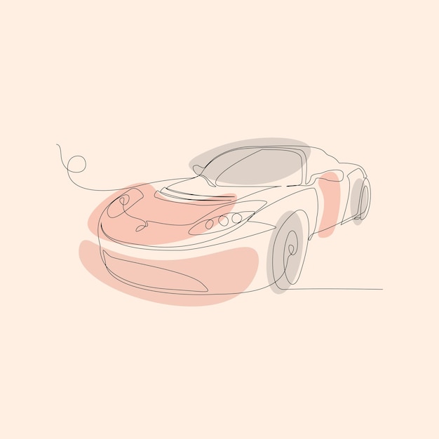 Vektor auto einzeilige illustrationskunst