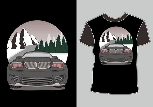 Auto ging für die berge, t-shirt design.