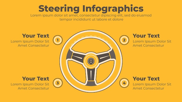 Auto-lenkrad-infografik-vorlage business-präsentation