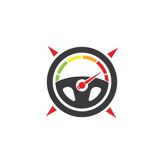 Auto Lenkrad Kompass Konzept Logo Symbol Vektor Illustration Design