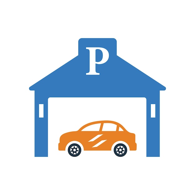 Auto-Parking-Symbol Glyph-Stil Vektor EPS