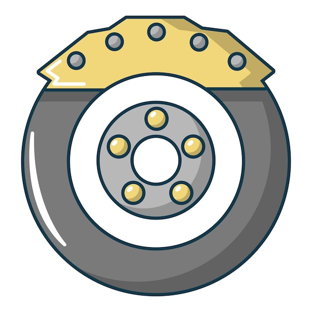 Vektor auto-scheibenbremsen-symbol cartoon-illustration des auto-scheibenbremsen-vektorsymbols für webdesign
