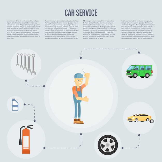 Auto serivce infografiken