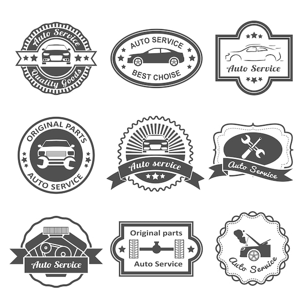 Auto-Service-Etiketten Sammlung