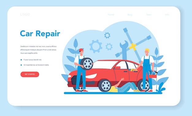 Auto service web banner oder landing page