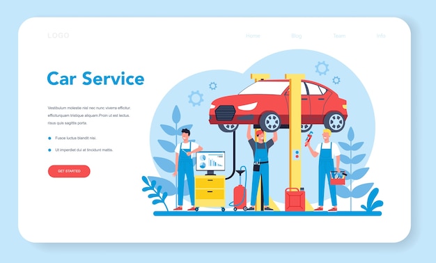 Auto Service Web Banner oder Landing Page.
