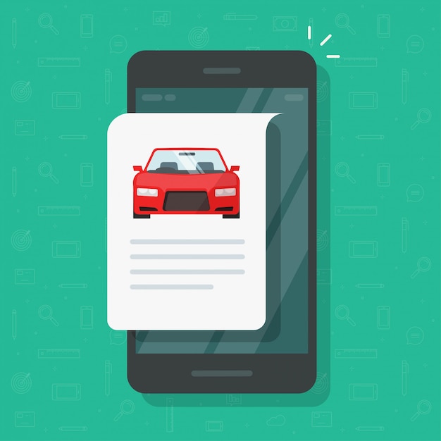 Auto Text Info Repot und Instruktionsdokument Online-Webseite auf Handy oder Smartphone Auto Geschichte Beschreibung
