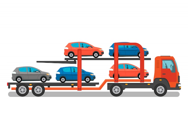 Auto-transport-service-flache farbillustration