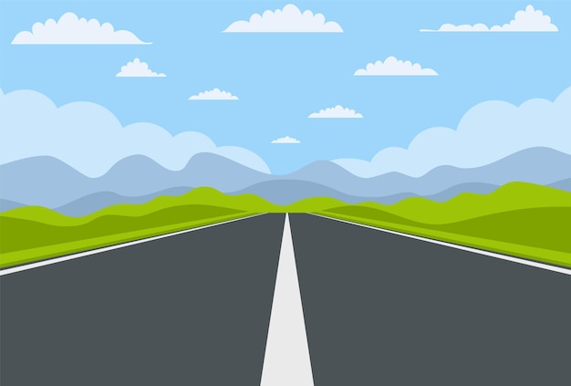 Autobahnfahrt mit schöner Landschaft.