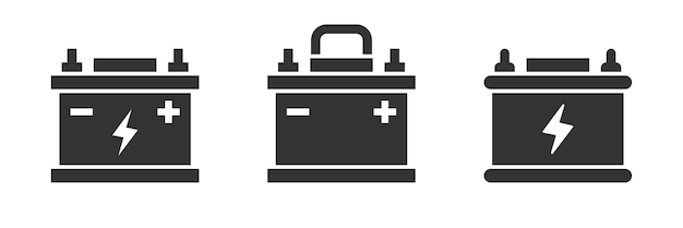 Autobatterie-icon-set auto-akku-vektor-illustration