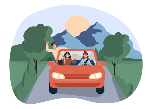 Autofahrt mit Freunden