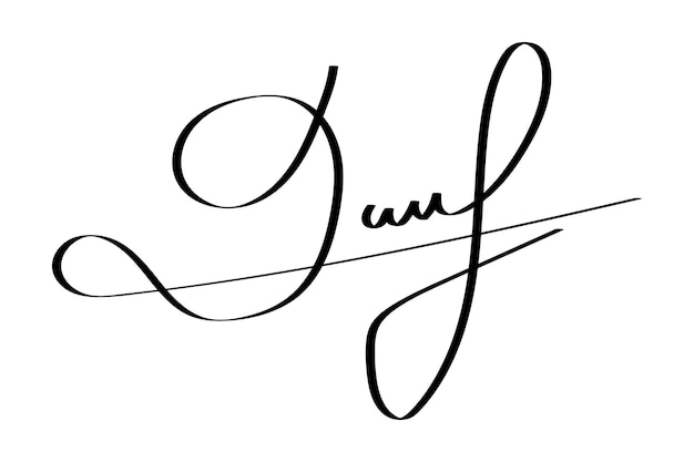 Autogramm Geschäfts- oder persönliche handgeschriebene Unterschrift, isoliert auf durchsichtigem Hintergrund