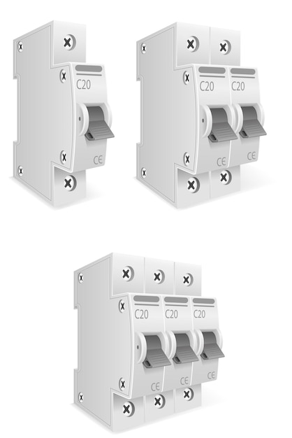 Automatische elektrische schalter, schutzschalter, bestandsvektorillustration