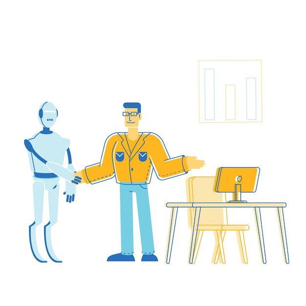 Automatisierungsillustration im flachen Design