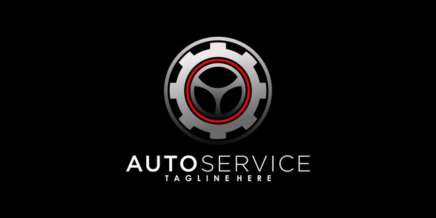 Vektor automobil- und servicewagen-logo-designvektor mit kreativem konzept