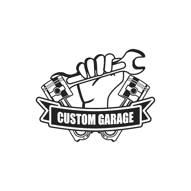 Autoreparatur- und garagenlogo-vektorillustration für automobilindustrie